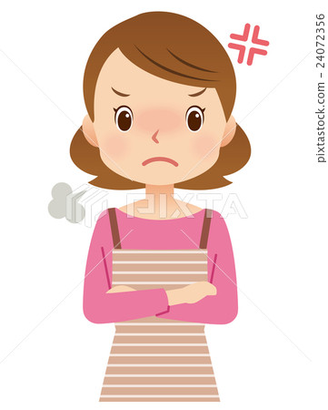 Female housewife expression anger - Stock Illustration 24072356