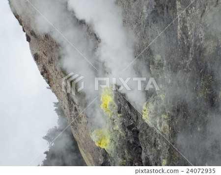 Volcanic gas is spurting from the fumaroles at Tamagawa Onsen 24072935