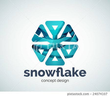 Vector Christmas snowflake logo template 24074107