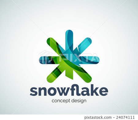 Vector Christmas snowflake logo template 24074111