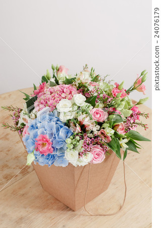 hydrangea rich bouquet. Vintage floristic hydrangea rich bouquet. Vintage floristic 24076179
