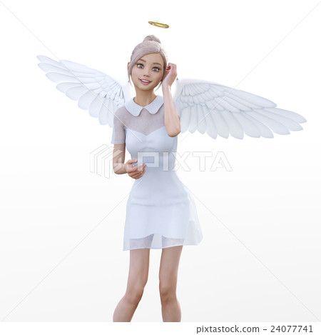 Pose a cute angel perming3DCG illustrations material Pose a cute angel perming3DCG illustrations material 24077741