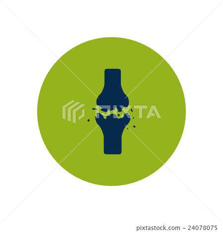 stylish icon in color circle bone fracture  24078075