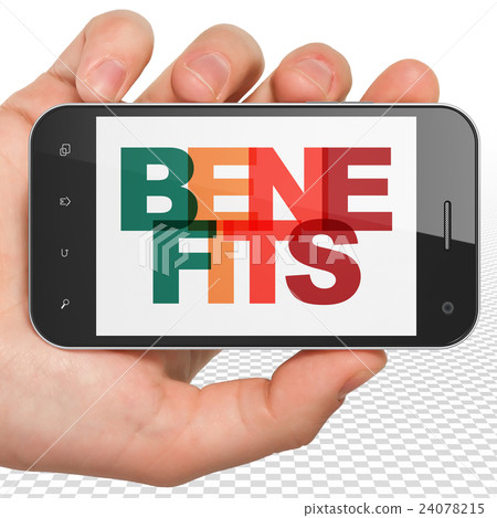 Finance concept: Hand Holding Smartphone with Finance concept: Hand Holding Smartphone with 24078215