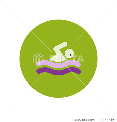 stylish icon in color circle man swimmer stylish icon in color circle man swimmer 24078216