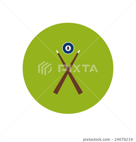 stylish icon in color circle Billiard ball cue stylish icon in color circle Billiard ball cue 24078219