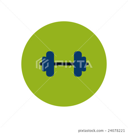 stylish icon in color circle barbell sport  24078221