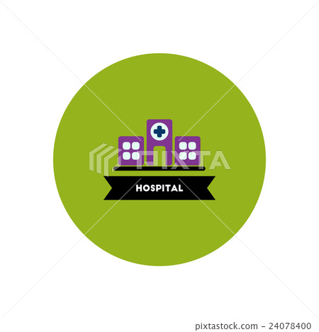 stylish icon in color circle building hospital stylish icon in color circle building hospital 24078400