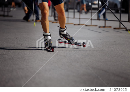 feet male athlete in ski-roller 24078925