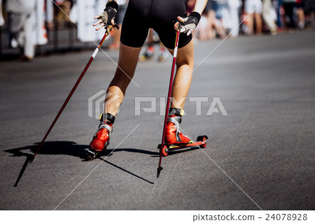 legs young girl athlete in ski-roller 24078928