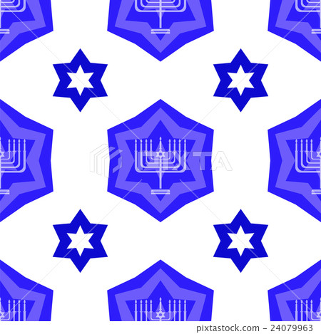 Blue David Star Seamless Background 24079963