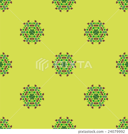 Creative Ornamental Seamless Green Pattern 24079992