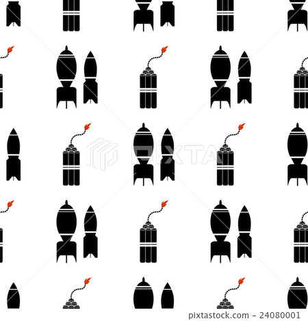 Bomb Silhouettes Seamless Pattern 24080001