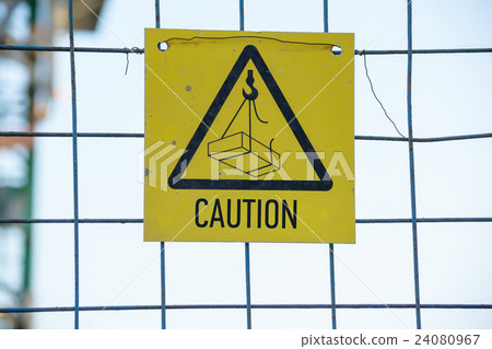 Caution sign at a construction site Caution sign at a construction site 24080967