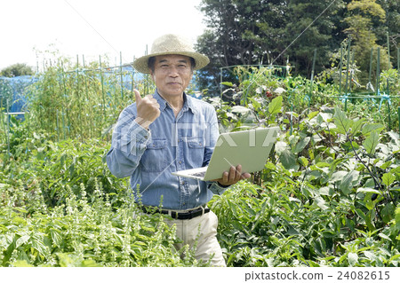 Farmer with a personal computer 24082615