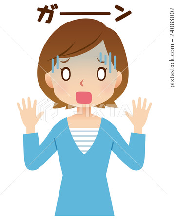 Female housewife look surprised Female housewife look surprised 24083002