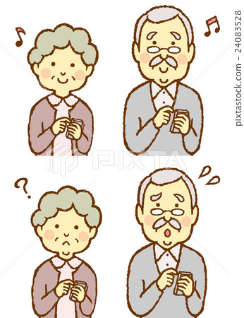 Senior couple smartphone 24083528