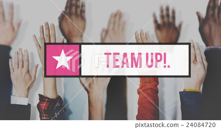 Team Up Teamwork Collaboration Togetherness Concept 24084720