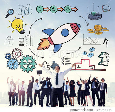 Start Up Business Launch Rocket Graphic Concept 24084740