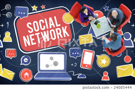 Social Network Media Communication Connection Concept Social Network Media Communication Connection Concept 24085444