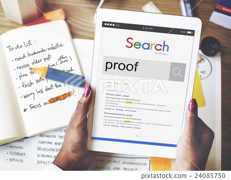 Proof Confirmation Certification Evidence Validation Concept 24085750