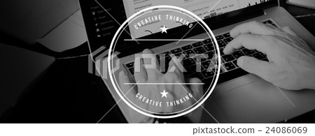 Businessman Using Laptop Working Graphic Concept 24086069