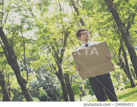 Blank Board Banner Business Collar Placard Concept 24086451