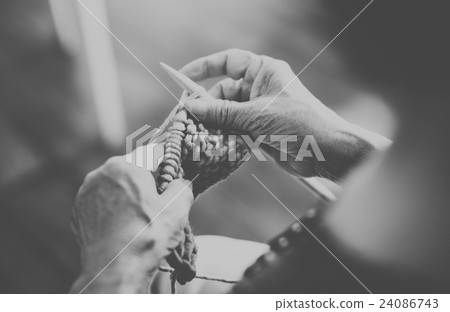 Hobby Crochet Senior Adult Hobby Handicraft Concept 24086743