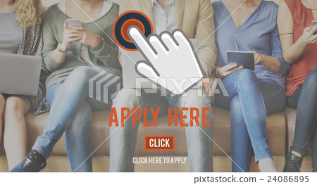 Apply Here Online Application Recruitment Employment Concept Apply Here Online Application Recruitment Employment Concept 24086895