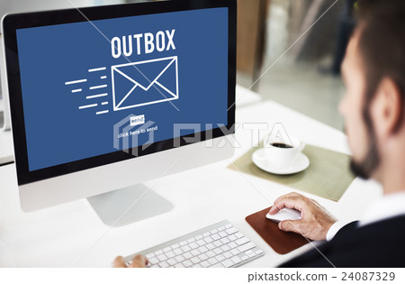 Outbox Inbox Email Connection Global Communications Concept Outbox Inbox Email Connection Global Communications Concept 24087329