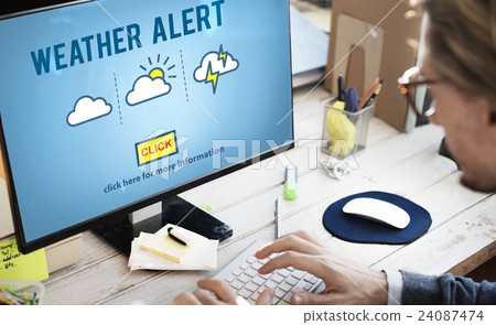Weather Alert Prediction Forecast News Information Concept Weather Alert Prediction Forecast News Information Concept 24087474