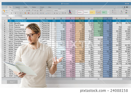 Spreadsheet Document Information Financial Startup Concept 24088158