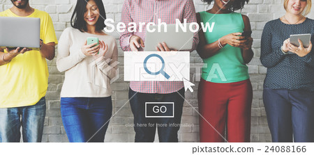 Search Now Searching Magnifying Seeking Concept 24088166