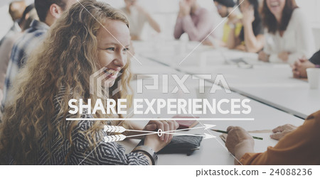 Share Experiences Share Ideas Participate Concept 24088236
