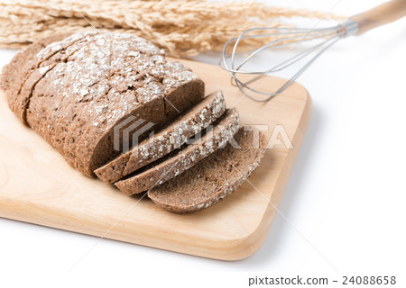Homemade Cereal bread isolated on white background Homemade Cereal bread isolated on white background 24088658