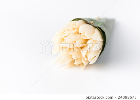 White Champaka flower in babana leaf 24088675