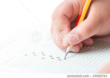 Hand choosing the test list on the examination Hand choosing the test list on the examination 24088763