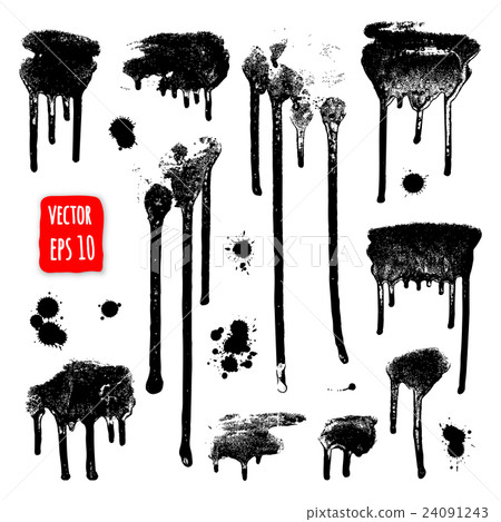 Ink drops. Grunge paint. Design element set. 24091243