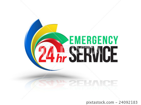 24hr Emergency service logo. 24092183