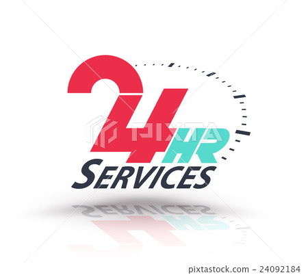 24hr services with clock scale logo.  24092184