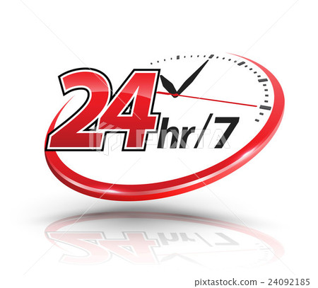 24hr services with clock scale logo. 24092185