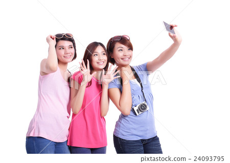 Happy teenagers taking pictures Happy teenagers taking pictures 24093795
