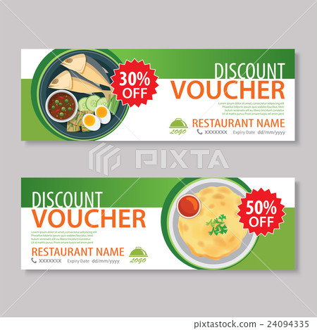 discount voucher template with thai food  24094335