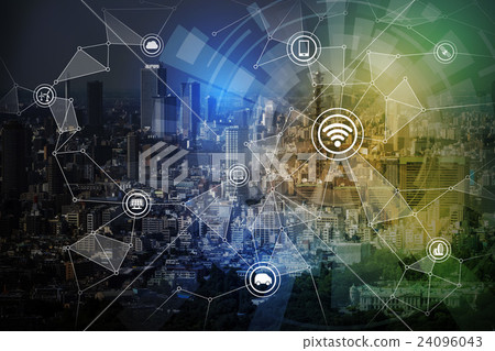 互聯網（物聯網，物聯網）抽像圖像 24096043