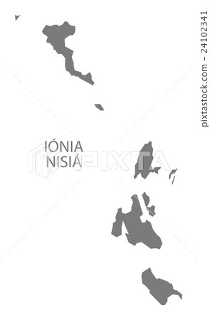 Ionia Nisia Greece Map grey Ionia Nisia Greece Map grey 24102341
