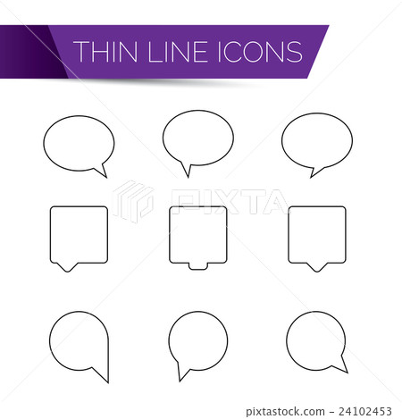 thin line art icons - speech bubble set thin line art icons - speech bubble set 24102453