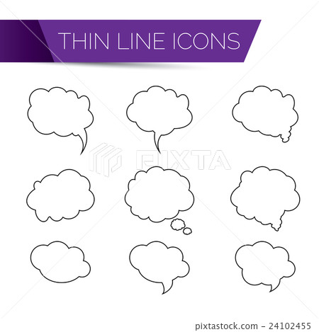 thin line art icons - speech bubble set thin line art icons - speech bubble set 24102455