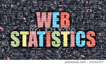 Multicolor Web Statistics on Dark Brickwall Multicolor Web Statistics on Dark Brickwall 24102457