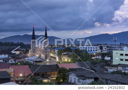 Roman Catholic Church at sunset, Chanthaburi Roman Catholic Church at sunset, Chanthaburi 24102802
