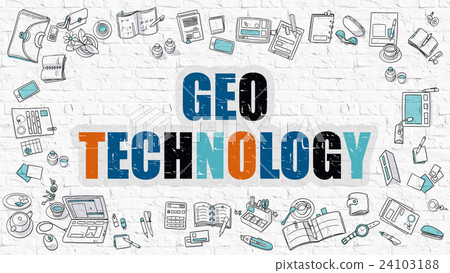 Geo Technology Concept. Multicolor on White Geo Technology Concept. Multicolor on White 24103188